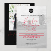 Aangepast zwart gouden Afstuderen met achtergrondf Kaart (Voorkant / Achterkant)