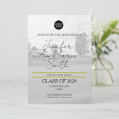 Aangepast zwart gouden Afstuderen met achtergrondf Kaart (Staand voorkant)