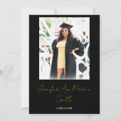 Aangepast zwart gouden Afstuderen met achtergrondf Kaart (Achterkant)