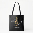 Aangepast zwart-goudmuziek Treble Clef Stylish