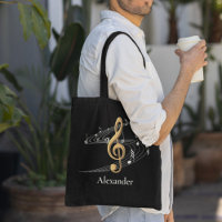 Aangepast zwart-goudmuziek Treble Clef Stylish