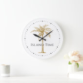 Aangepast zwart-goudpalmpalm tropisch grote klok (Huis)