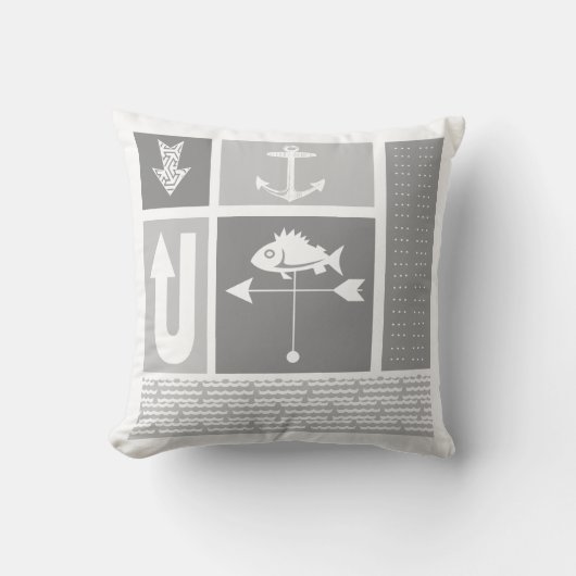 Aangepast zwart grijs geel kleurenblok kussen (Voorkant)