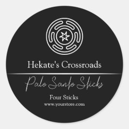 Aangepast zwart Hekate-symboollabel Ronde Sticker