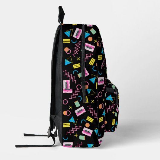 Aangepast zwart, kleurrijk 80-inch Retropatroon Bedrukte Rugzak (Links)