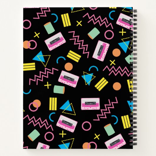 Aangepast zwart, kleurrijk 80-inch Retropatroon Notitieboek (Achterkant)