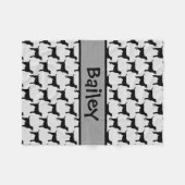 Aangepast zwart labsilhouet fleece deken (Voorkant (Horizontaal))