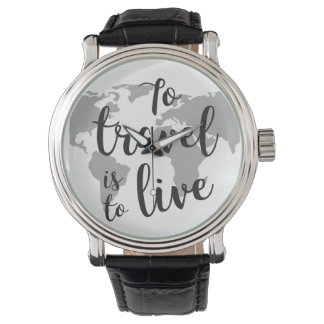 Aangepast zwart leder horloge