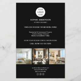 Aangepast Zwart Logo Professioneel Bedrijf Flyer