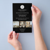 Aangepast Zwart Logo Professioneel Bedrijf Flyer (Hand)