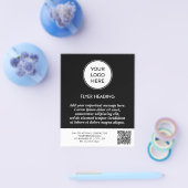 Aangepast zwart logo QR-code bedrijf Flyer (Enkel)