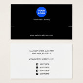 Aangepast zwart Logo-wit beeldscherm toevoegen Visitekaartje (Voorkant /achterkant)