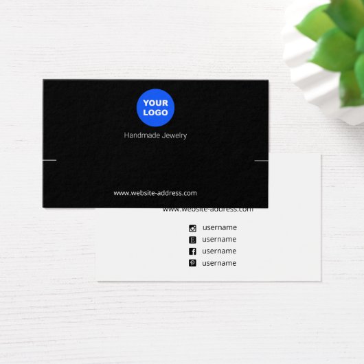 Aangepast zwart Logo-wit beeldscherm toevoegen Visitekaartje (Bureau)