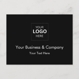 Aangepast zwart luxe zakelijk logo sjabloon briefkaart