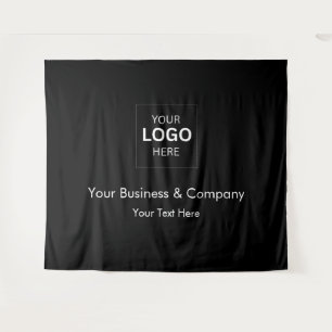 Aangepast zwart luxe zakelijk logo sjabloon wandkleed