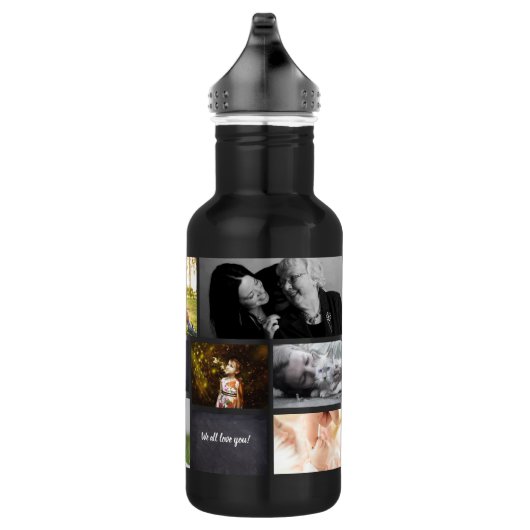 Aangepast zwart, modern fotocollage waterfles  (Rechts)