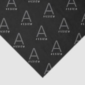 Aangepast zwart modern monogram tissuepapier (Detail)