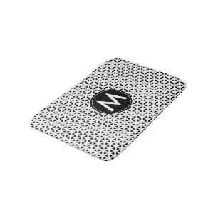 Aangepast zwart monogram en wit Keltisch Patroon Badmat