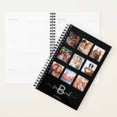 Aangepast zwart monogram fotocollage modern 2023 planner (Display)