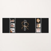 Aangepast zwart monogram fotocollage yogamat (Achterkant (horizontaal))