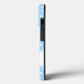 Aangepast zwart monogram, lichtblauw en wit Case-Mate iPhone case (Achterkant / Links)