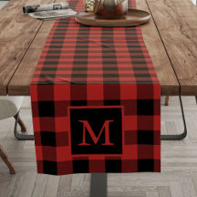 Aangepast zwart monogram rood buffelpatroon
