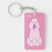 Aangepast zwart monogram roze sleutelhanger (Voorkant)