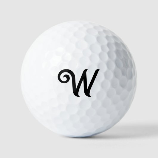 Aangepast zwart monogram script golfballen (Voorkant)