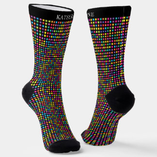 Aangepast zwart multicolor kleurrijk geruit patroo sokken