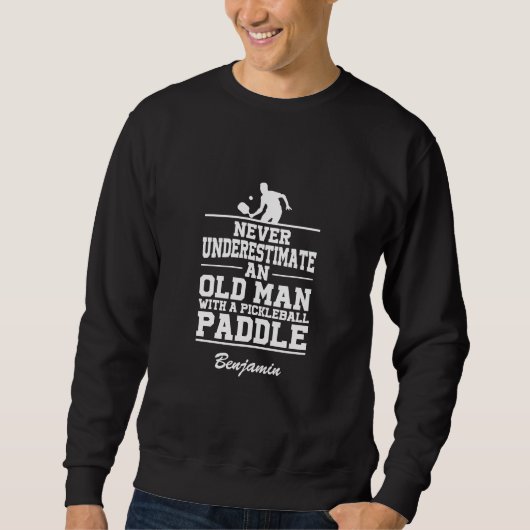 Aangepast zwart onderschat nooit een oud Man met e Trui (Voorkant)