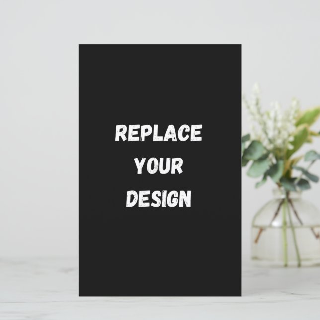 Aangepast zwart ontwerp Voeg foto of tekst toe (Staand voorkant)