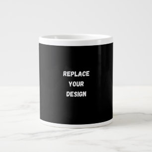 Aangepast zwart ontwerp Voeg foto of tekst toe Grote Koffiekop