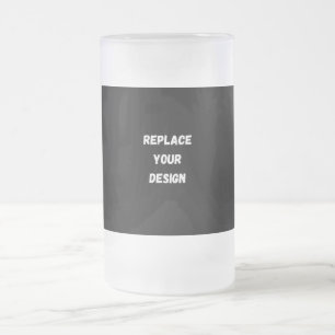 Aangepast zwart ontwerp Voeg foto of tekst toe Matglas Bierpul