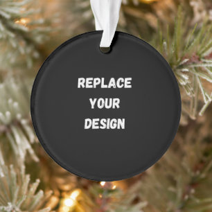 Aangepast zwart ontwerp Voeg foto of tekst toe Ornament