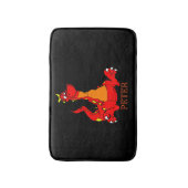 Aangepast zwart Oranje draak op maat Badmat (Voorkant Verticaal)