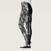 Aangepast, zwart Paisley White Leggings (Links)