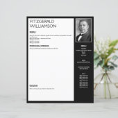 Aangepast zwart-RESUME CV-fotosjabloon (Staand voorkant)