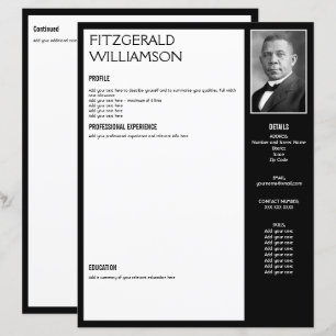 Aangepast zwart-RESUME CV-fotosjabloon