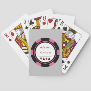 Aangepast zwart-roze casino Poker Chip Pokerkaarten