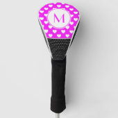 Aangepast zwart, roze en wit monogram opvallend zw golfheadcover (Voorkant)