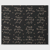 Aangepast zwart Stip Roos Gold Crystal Swarovski Cadeaupapier (Vlak)