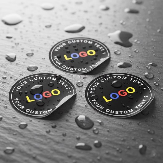 Aangepast zwart waterdicht logo van 30 stickers vo