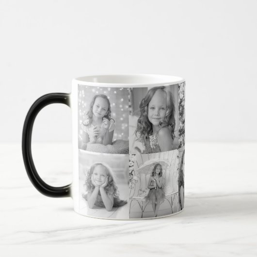 Aangepast zwart-wit 10 herinneringen fotocollage magische mok (Links)