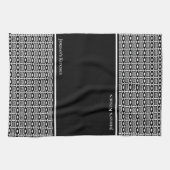 Aangepast zwart-wit Abstract patroon Theedoek (Horizontaal)