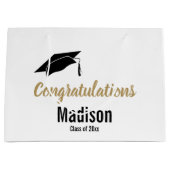 Aangepast zwart-wit Afstuderen gefeliciteerd Groot Cadeauzakje (Voorkant)