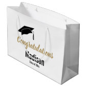 Aangepast zwart-wit Afstuderen gefeliciteerd Groot Cadeauzakje (Achterkant Gekanteld)