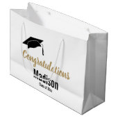 Aangepast zwart-wit Afstuderen gefeliciteerd Groot Cadeauzakje (Voorkant Gekanteld)