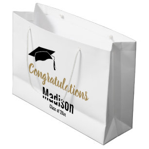 Aangepast zwart-wit Afstuderen gefeliciteerd Groot Cadeauzakje