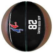 Aangepast, zwart-wit basketbal/baloncesto: basketbal (Verticaal)