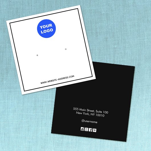 Aangepast zwart-wit beeldscherm toevoegen vierkante visitekaartjes